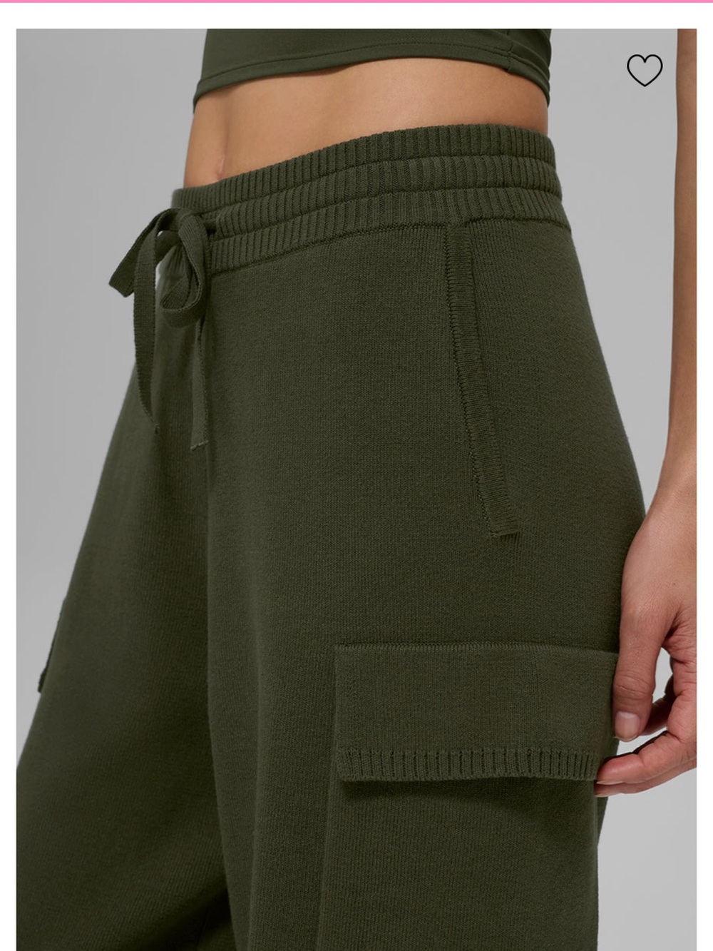 ALO Yoga Wide-Leg Pants in Olive Green - Picture 8 of 10